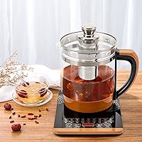 Vista 1 de Hervidor eléctrico de vidrio para agua hirviendo para 1.8 L, hervidor eléctrico con control de temperatura, hervidor eléctrico con infusión de té