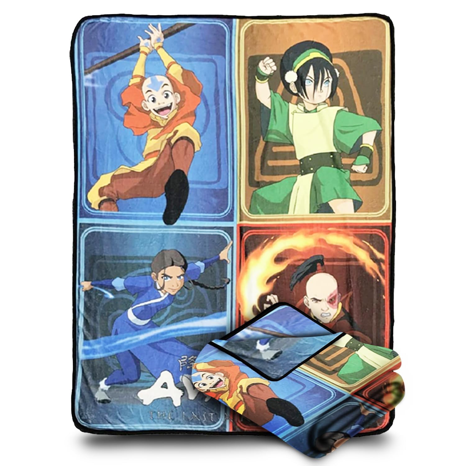 Bazillion Dreams Nickelodeon Avatar The Last Airbender Aang Toph Beifong Katara Zuko Fleece Throw Blanket
