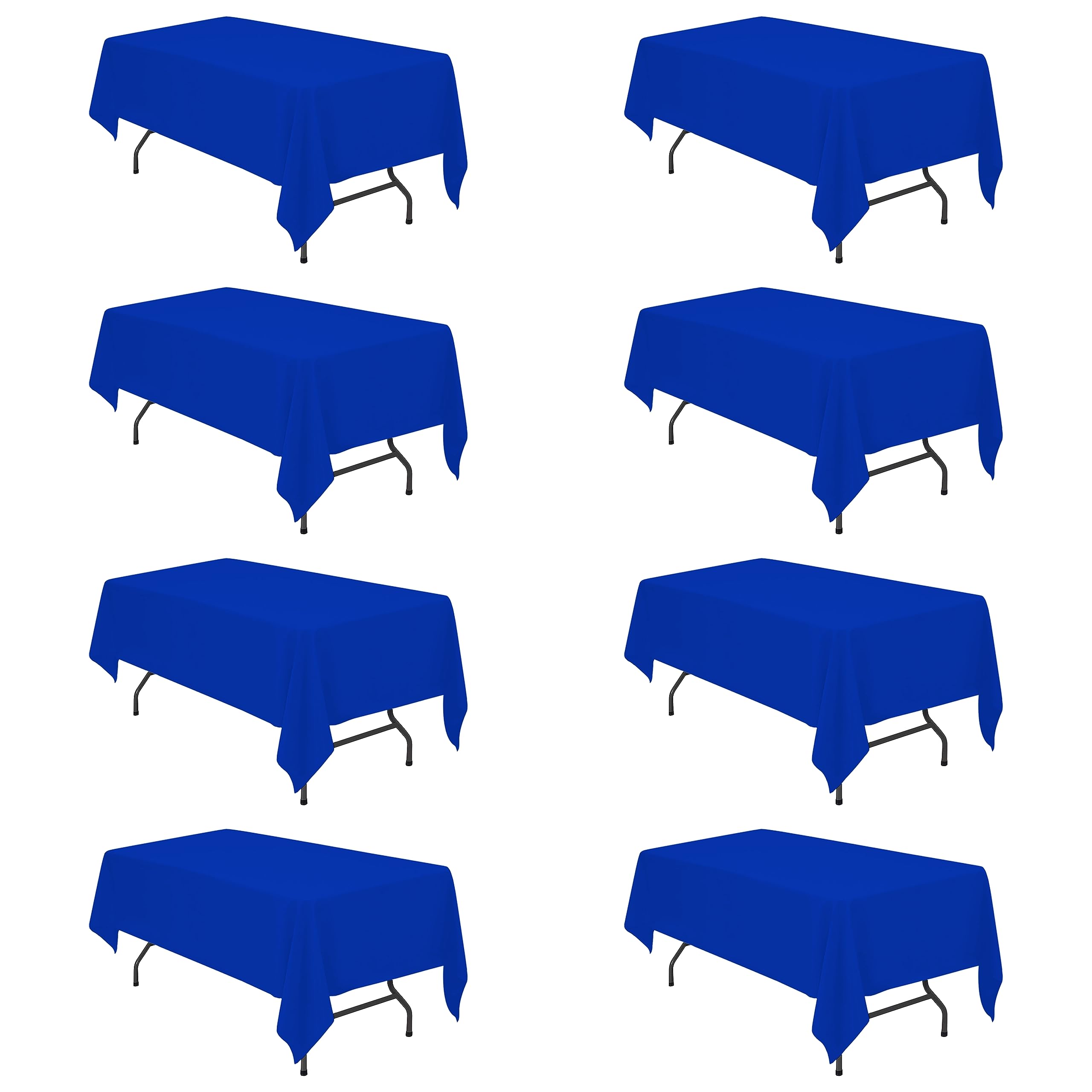 BRILLMAX 8 Pack Royal Blue Tablecloths 60x102 Inch for 6ft Rectangle Tables