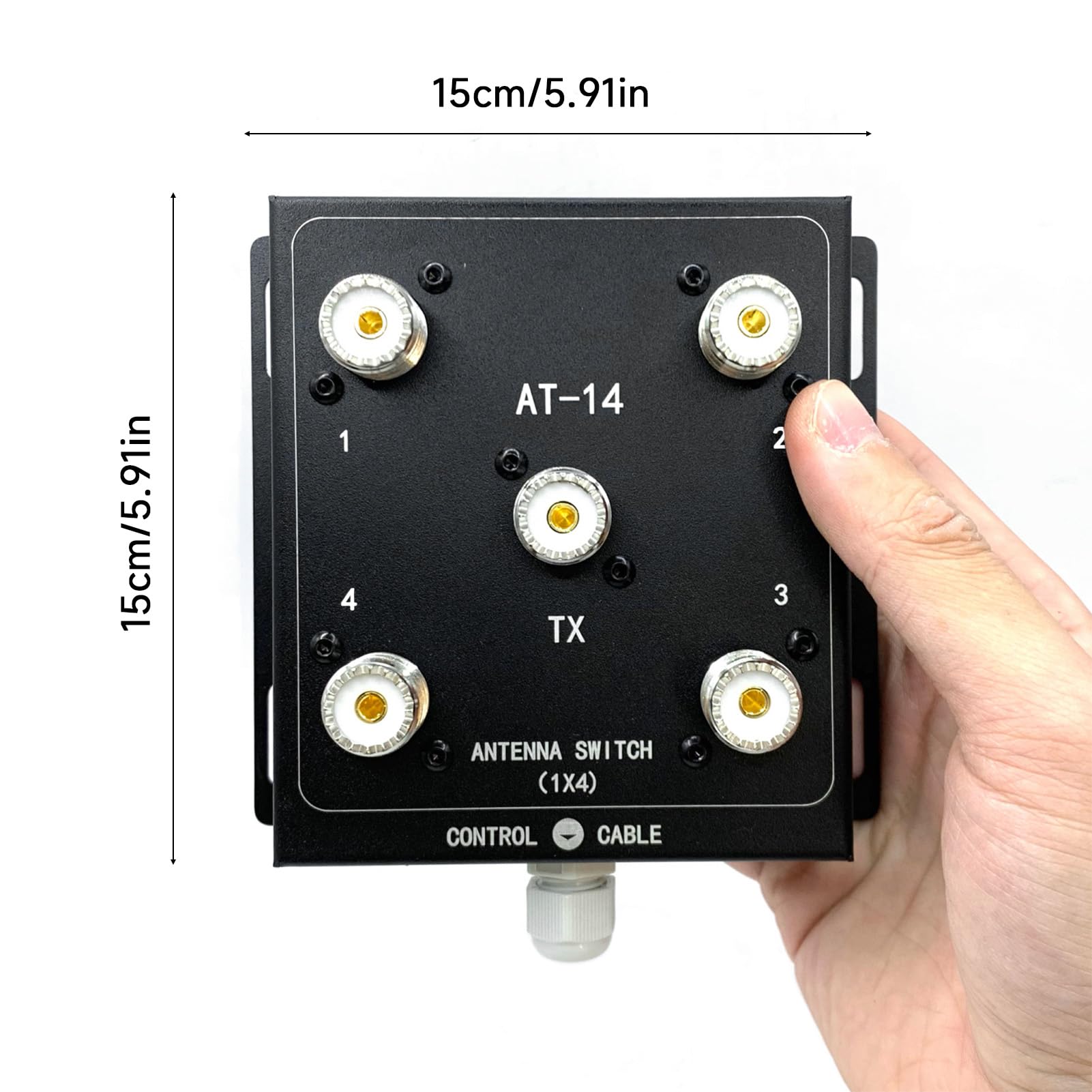 Marhynchus Commutatore D'antenna Coassiale a 4, Selettore D'antenna Remoto, Interruttore Coassiale HF, 1 Uscita, 500 W PEP, 1,8-60 MHz con Connettori SO-239 per (interruttore AT14 + kit di