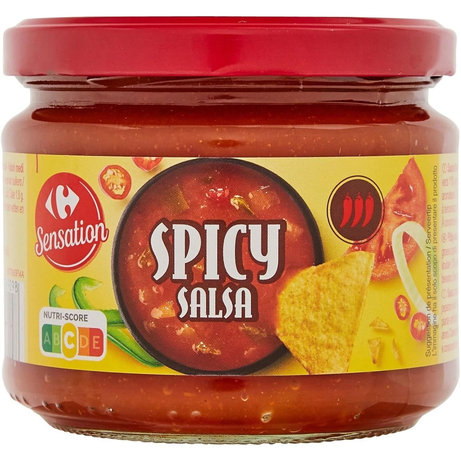 CARREFOUR SENSATION - Sauce Salsa Épicée - Dip Mexicain pour Tortilla Chips - le pot de 315 g - Le Lot De 4