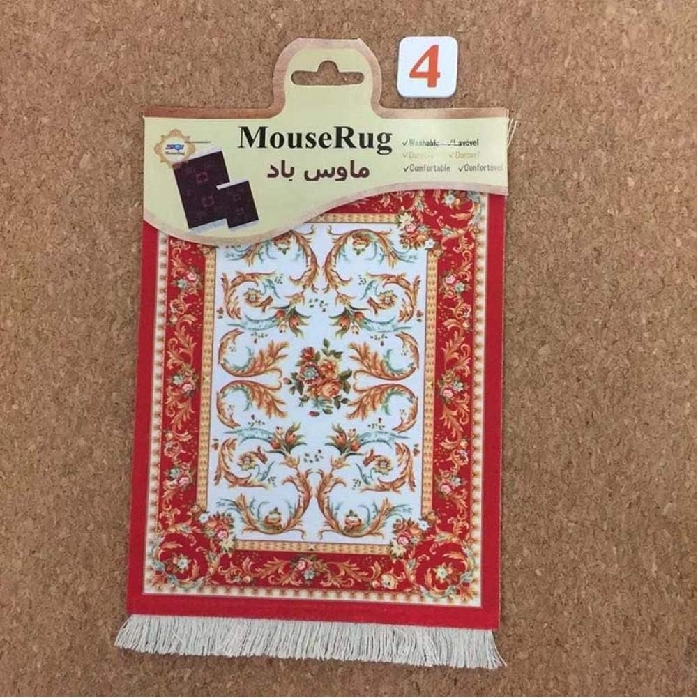 ZMSAWER 28X18Cm Persian Carpet Pad Mouse Pad Retro Style Rug Pattern Table Cup Mouse Pad Red