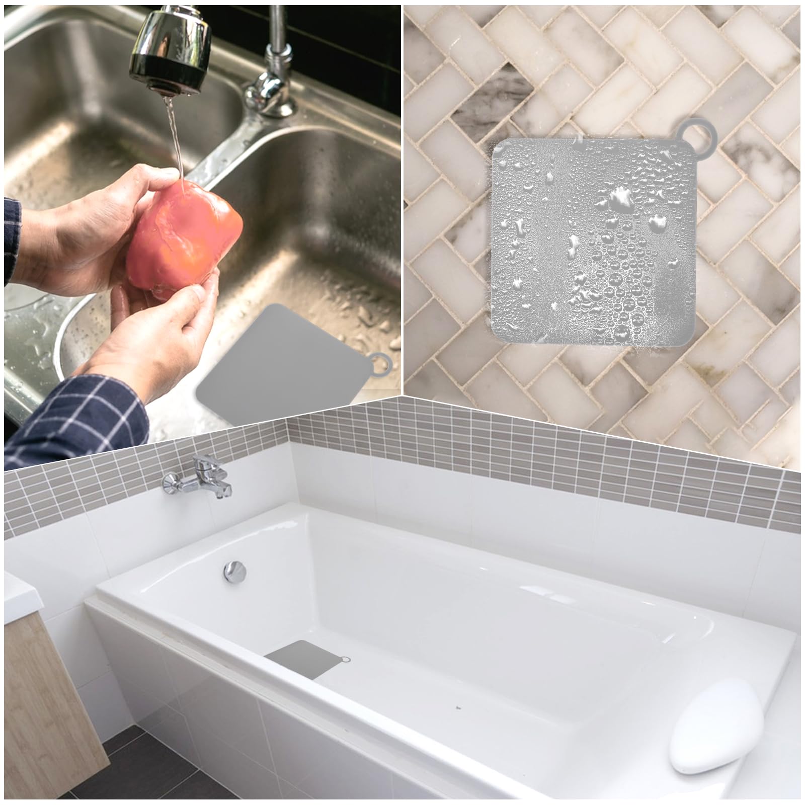 2 Stück Silikon-Wannenstopper, Duschablaufabdeckung, Bodenablauf, Anti-Geruchsmatte, Dusch-Silica-Gel-Ablaufstopfen, Badewannen-Abflussabdeckung, Kanalisation, Desodorierung für Küche, Bad und Wäsche
