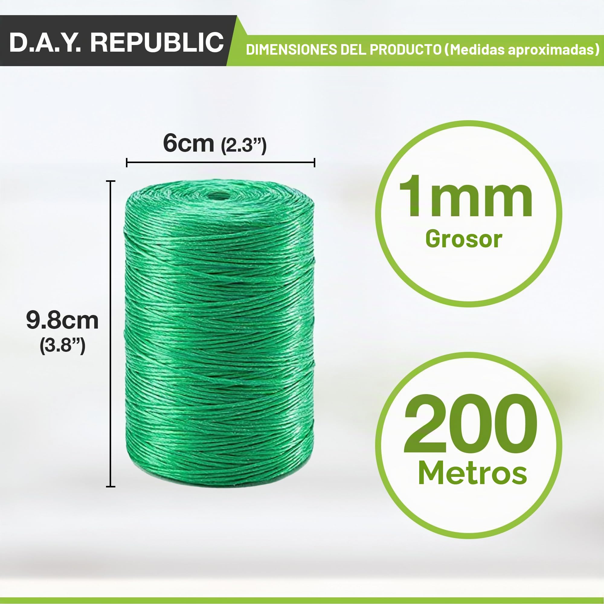 Cuerda de polipropileno resistente y reutilizable de 250 m, para uso hortícola, para apoyar plantas, atar cubiertas, etc. Resistente a la intemperie con múltiples usos (1 unidad)