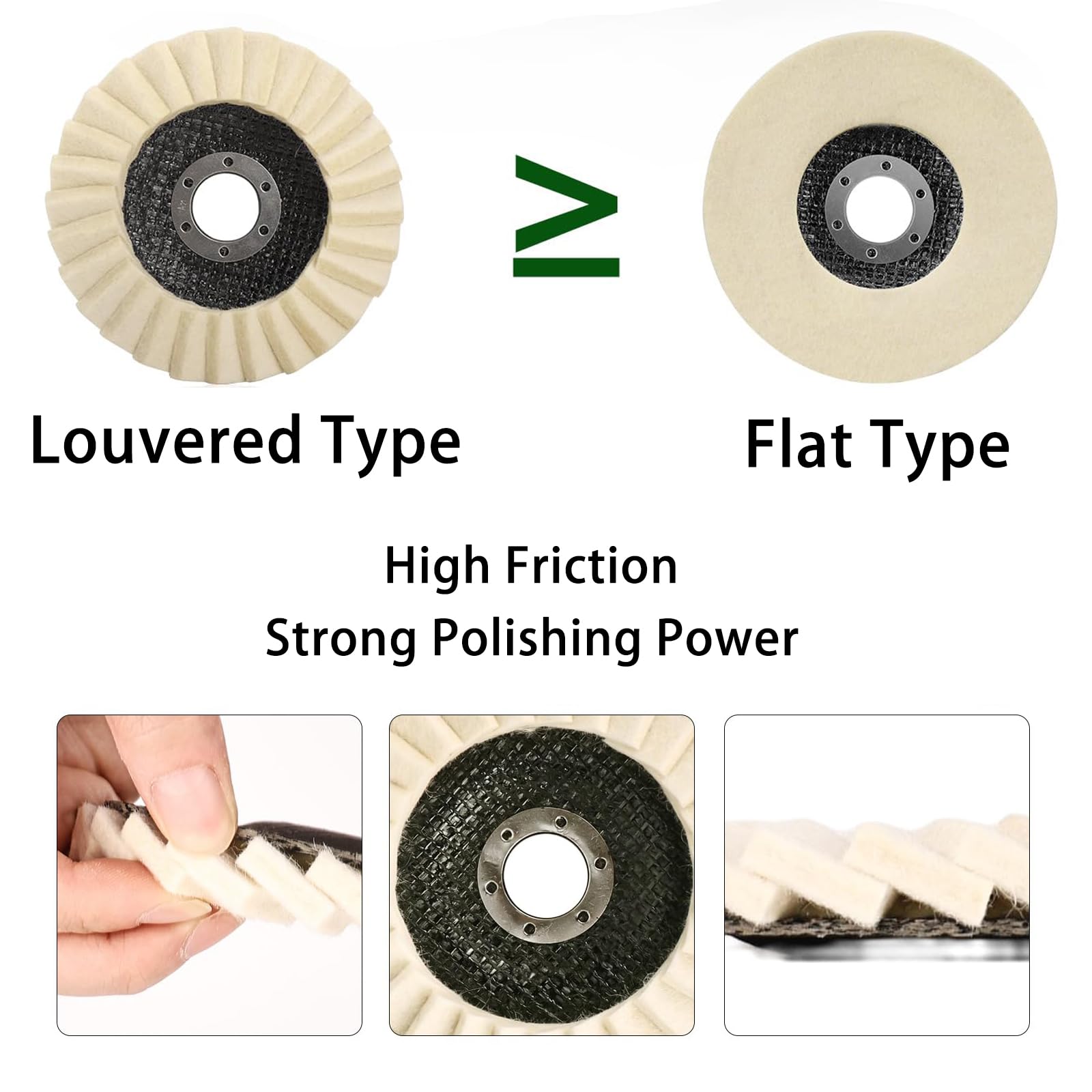 5 Pezzi 115 * 22mm Mola Lucidante, Dischi per Lucidare, Spazzole Lucidatrice, per Marmo, Metalli, per Smerigliatrice Angolare, Rotary Tool