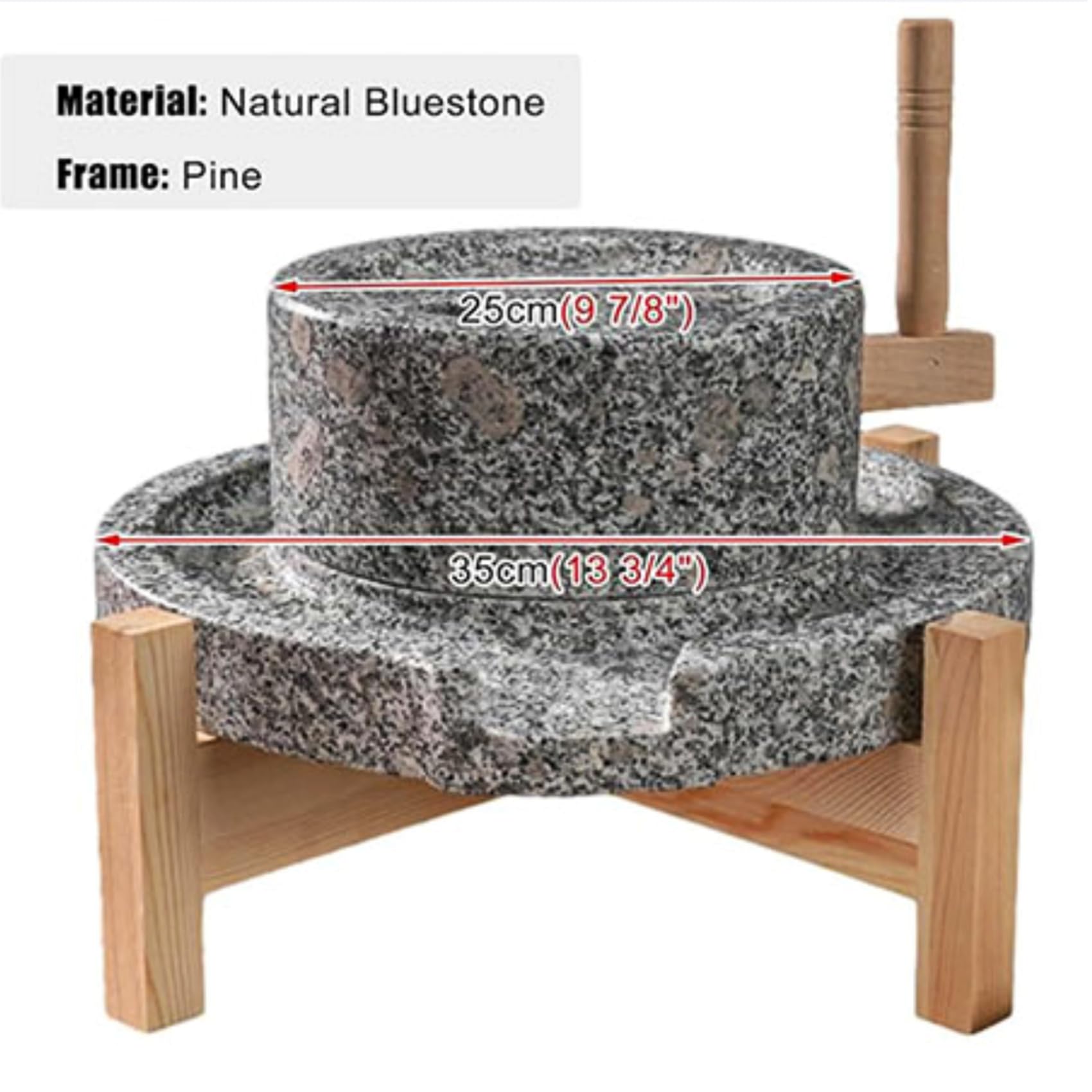 Domowy, ręcznie popychany mały młynek do kamienia Bluestone, mini ręczna maszyna do mleka sojowego Młynek do ziarna nadaje się do fasoli, jęczmienia i przypraw
