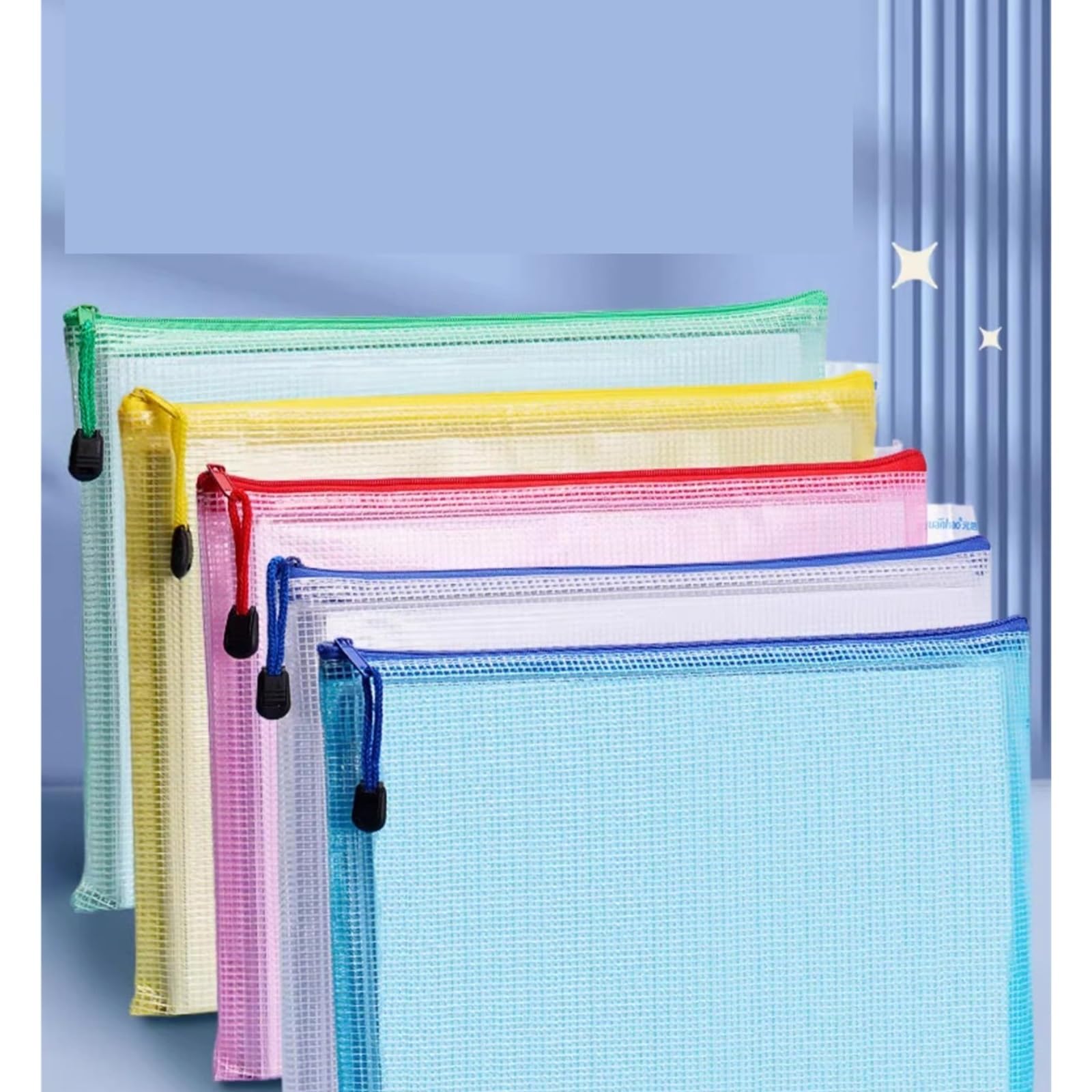 Cartelline Trasparenti Borsa for documenti A4 impermeabile con cerniera Borse for in plastica for, ricevute, materiale scolastico, viaggi(Green)