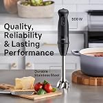 Braun MultiQuick 5 Vario Hand Blender, Immersion Blender with PowerBell Technology, Minimized Splashing, 21 Speeds + TurboBoost, EasyClick Attachments, Perfect for Whisking & Chopping, Black–MQ50001M