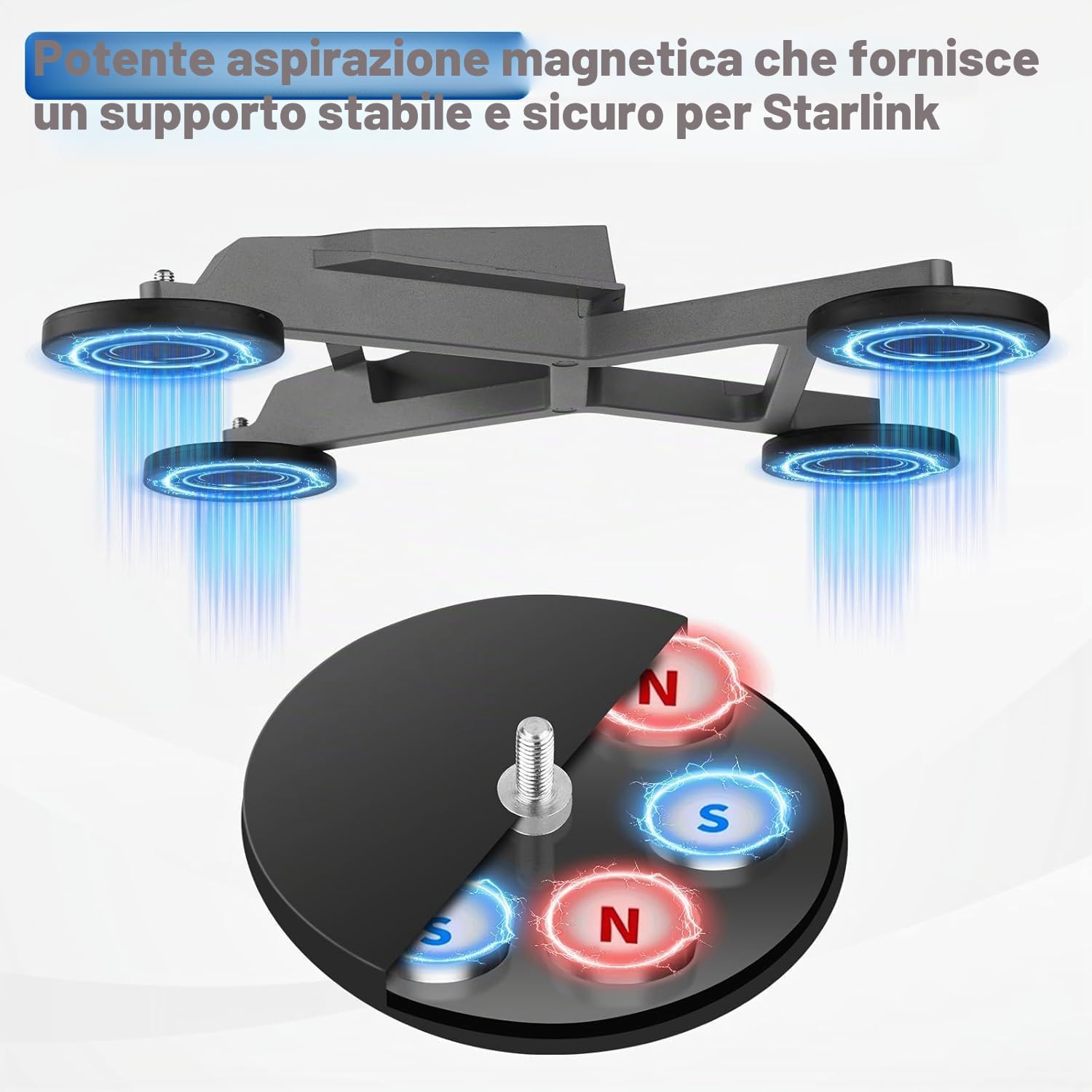 Starlink - Mini staffa magnetica Starlink per tetto auto, mini Starlink, montaggio a ventosa magnetico per camper, furgoni, barche, yacht