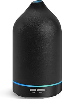 URPOWER 120mL Ceramic Essential Oil Diffuser Quiet Diffusers for Home | Sleek Ceramic Design with Ultrasonic Mist, 2 Mist Modes and Ambient LED Lighting Brings Comfort to Your Daily Routine