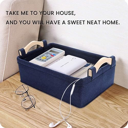 Miniatura 2 de Canastas de almacenamiento plegables de tela de fieltro suave, canastas de almacenamiento, organizador para DVD, CD, libros, ropa interior,