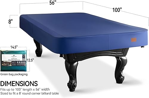 Miniatura 88 de Cubierta de mesa de billar de cuero sintético resistente, cubierta impermeable y resistente a desgarros para mesa de billar de 7/8/9 pies, 9 pies