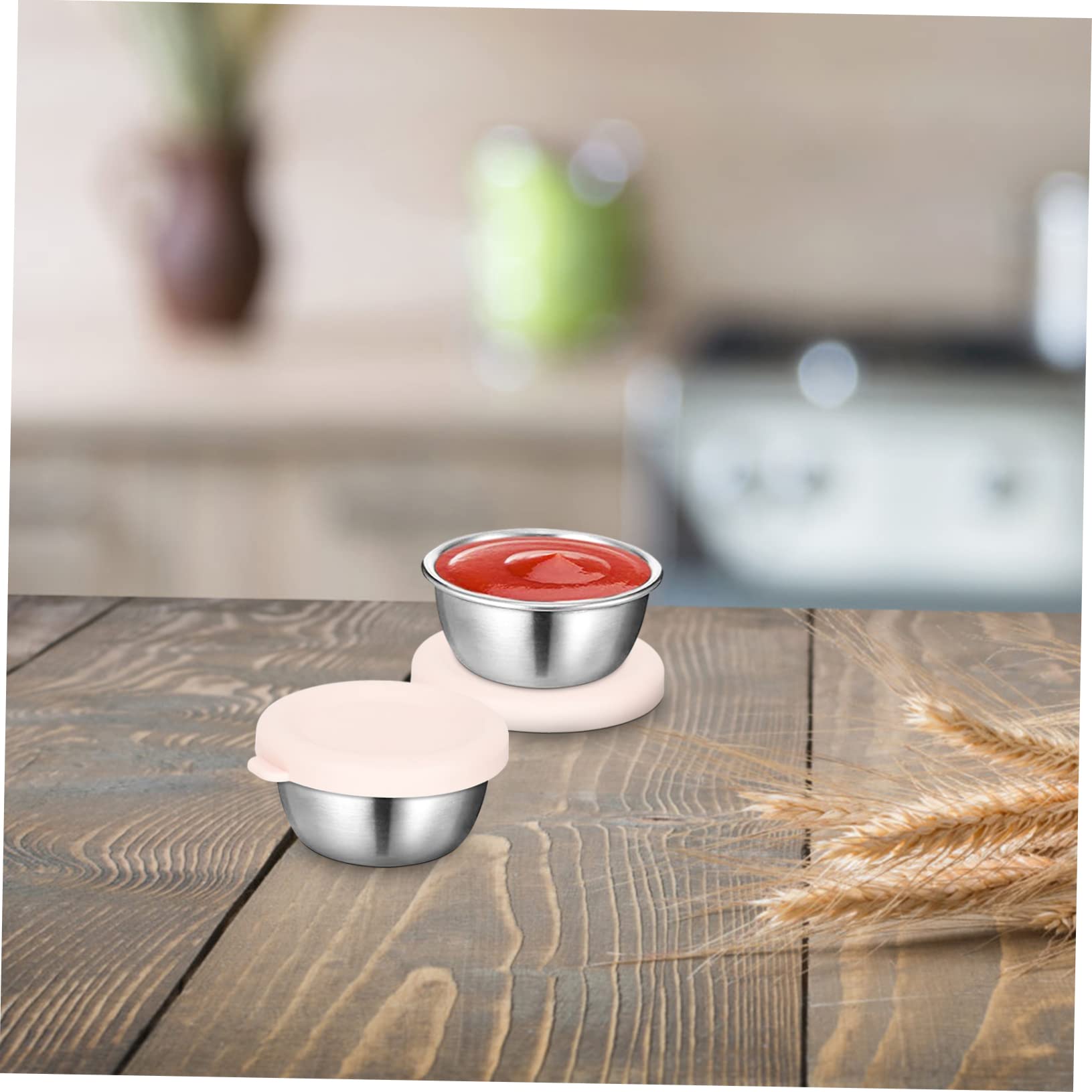 Cabilock 6er-Set Silikon Soßenbecherdeckel - Bunte Deckel Für Gewürzschalen & Dressingbehälter