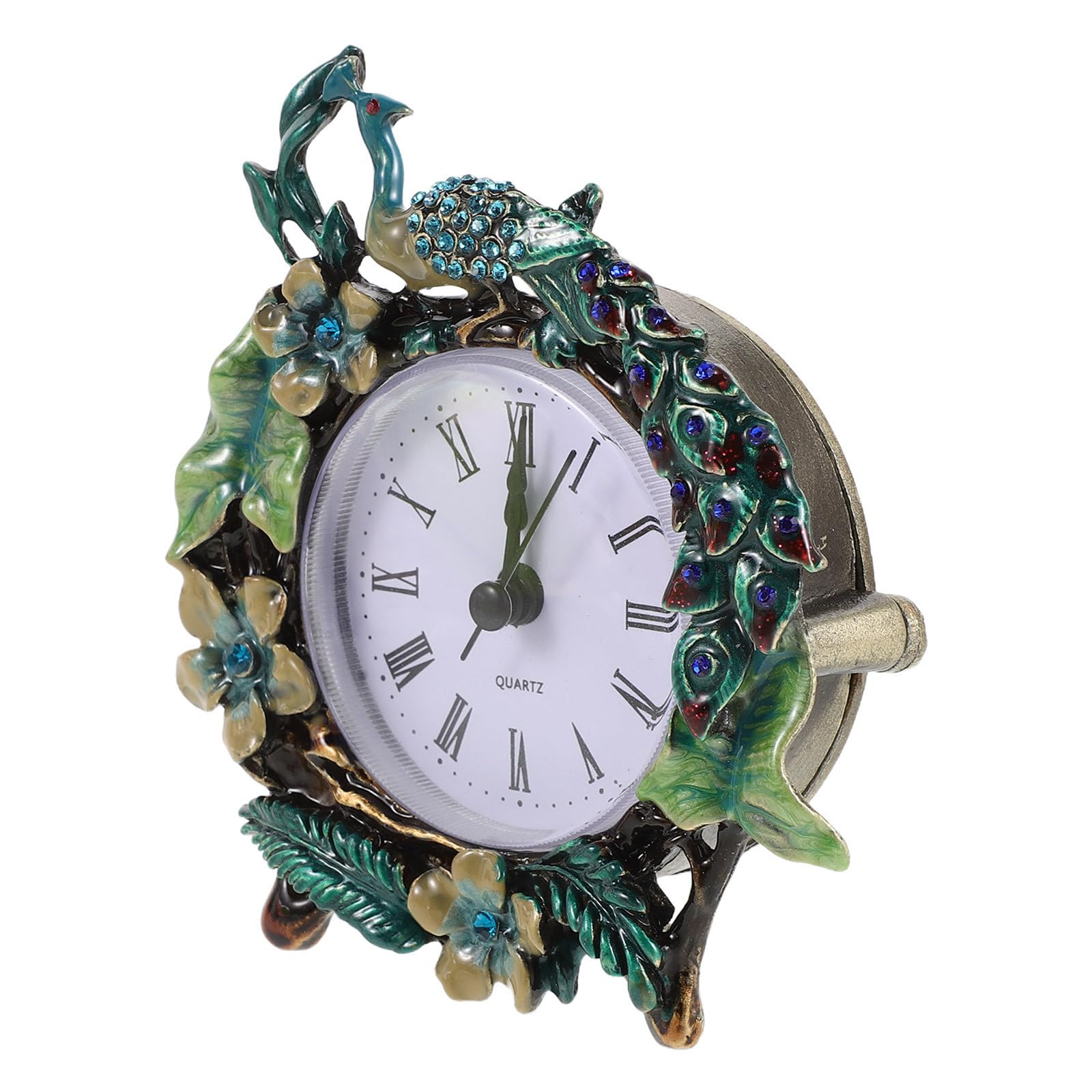 Reloj analógico vintage de pavo real para decorar mesas de noche y escritorios de oficina