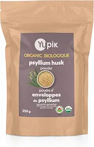 Yupik Organic Psyllium Husk Powder 8.8oz, USDA Certified Organic, Non-GMO, Vegan, Gluten-Free, Soluble Fiber for Digestive Health and Baking