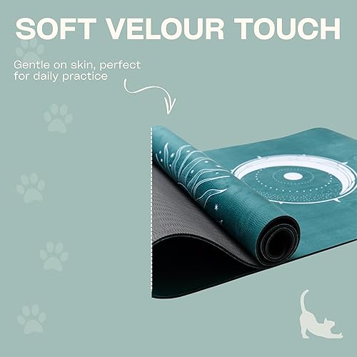 Miniatura 7 de Tapete de yoga de 0.197 in antideslizante de gamuza y elastómero termoplástico, tapete de fitness y ejercicio ecológico para gimnasio en casa,