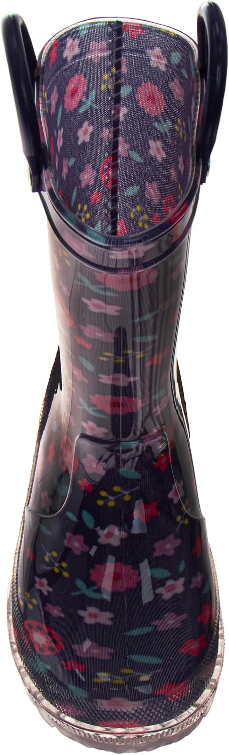 Josmo Kids Unisex Outdoor Waterproof Rain Boot Fun Bright Colors Rubber Boots for Toddlers Little Kid Big Kid