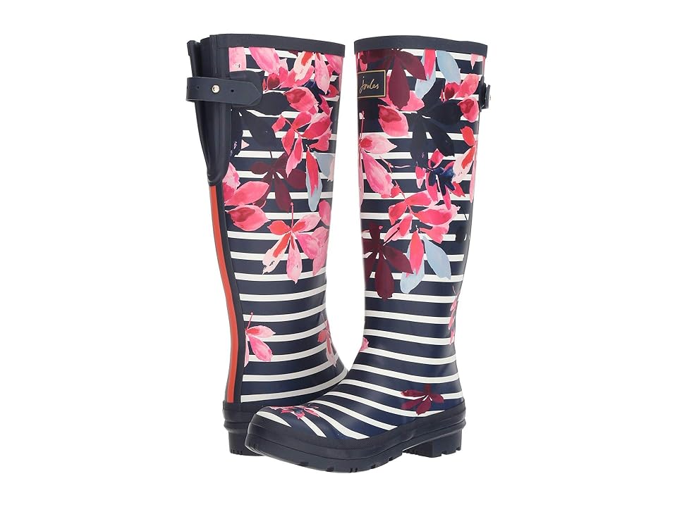 

Joules Tall Welly Print (French Navy Chestnut Leaves) Women's Rain Boots