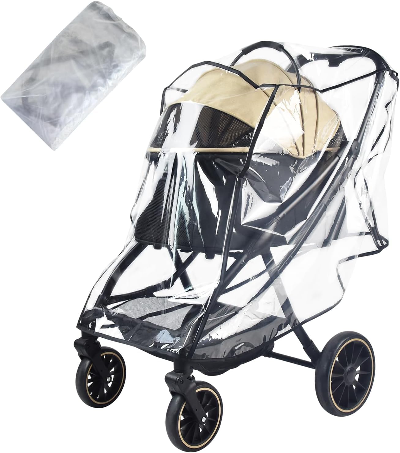 Universal Dog/Cat Stroller Rain Cover, EVA Transparent Waterproof Windproof Snowproof Cover, Pet Stroller Rain Cover for Outdoor, Pet Supplies