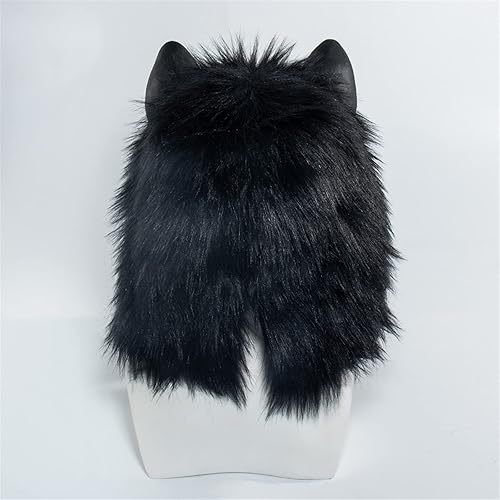 Miniatura 5 de Máscara realista de lobo de terror de Halloween, máscara de lobo negro para fiesta de Halloween, disfraz de lobo cosplay