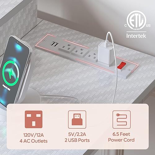 Miniatura 69 de Bestier Escritorio para juegos de 42 pulgadas con luces LED, mesa de juegos para computadora pequeña con estante para monitor, escritorio para Fibra