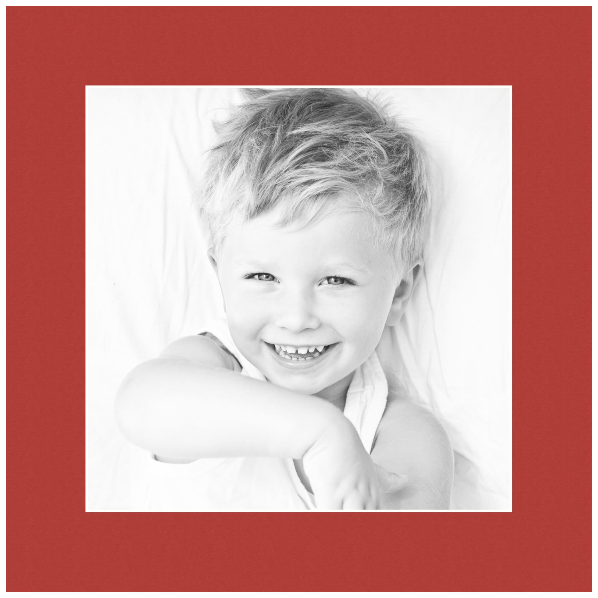 9x9 Deep Red/Deep Red Custom Mat for Picture Frame with 5x5 Opening Size (Mat Only, Frame NOT Included) - 2 Pack