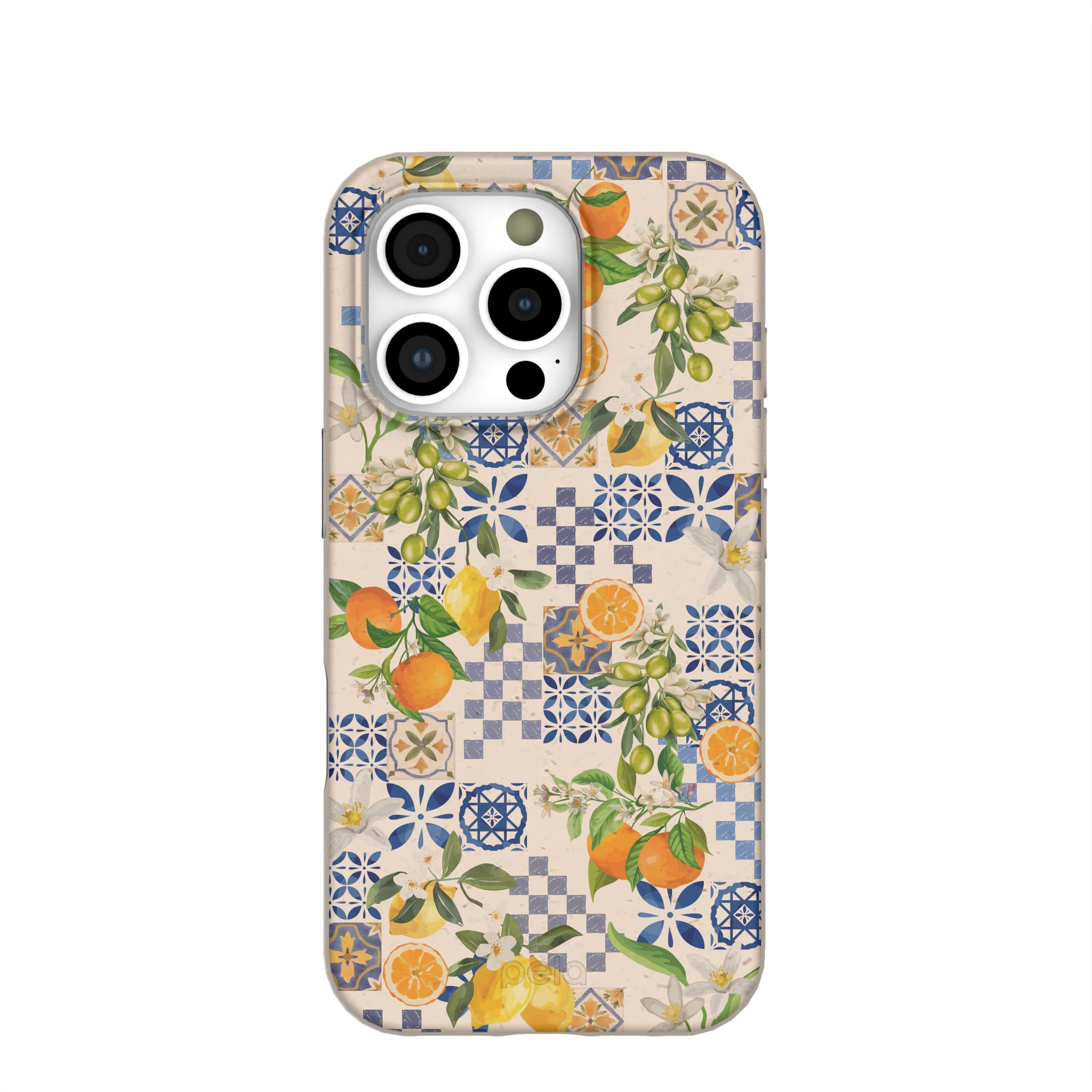 Pela | Phone Case Compatible with iPhone 16 Pro | Limited Edition | Compatible with MagSafe | Cute Eco Friendly | Amalfi Fruits