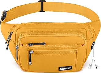 CXWMZYFanny Packs For Women & Men Waist Pack Hip Bum Bag with Multi-Pockets Large Capacity Waterproof Casual Bum Bag for Disney Traveling Casual Cycling Running Hiking (Yellow)