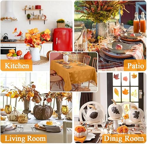 Miniatura 7 de SASTYBALE Servilletas de tela lavables de otoño con patrones de hojas de otoño, juego de 4 servilletas para vacaciones de cosecha de Acción de