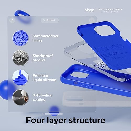 Miniatura 4 de elago Compatible con iPhone 15, funda de silicona líquida, funda protectora de cuerpo completo, a prueba de golpes, funda delgada para teléfono,