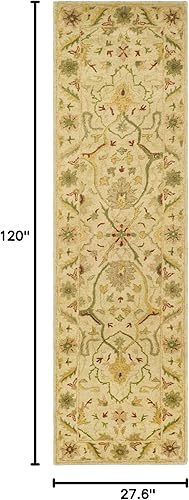 Miniatura 2 de SAFAVIEH Antiquity Collection AT14A - Alfombra de lana tradicional oriental de primera calidad, hecha a mano, 2 pies 3 pulgadas x 10 pies, color