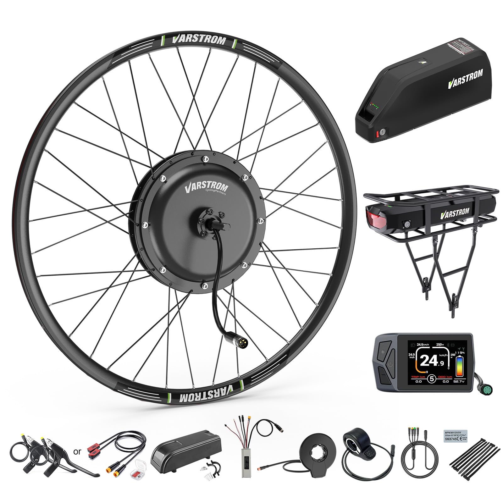 48V Kit Conversione Bici Elettrica 26 27,5 29 Motore Anteriore Posteriore | JYLT Kit di Conversione Bici Elettrica con Batteria Opt -Motore Brushless Ad Ingranaggi Per Cassetta Città Mountain Bike