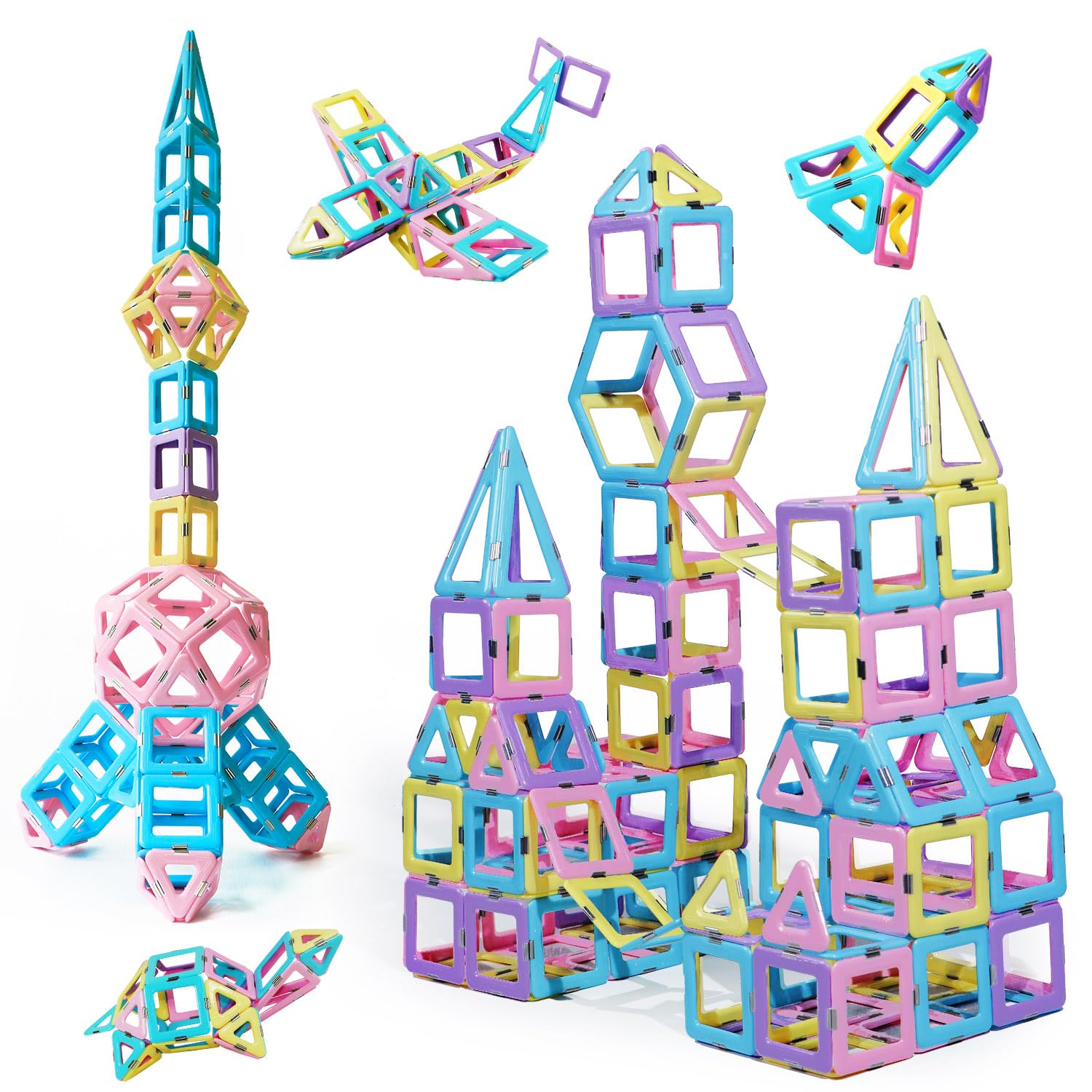 Gavgroom 80 Piezas Bloques Magnéticos | Juego De Construcción Con Imanes Fuertes Y Coche Incluido, Ideal Para Niños De 3 A 8 Años