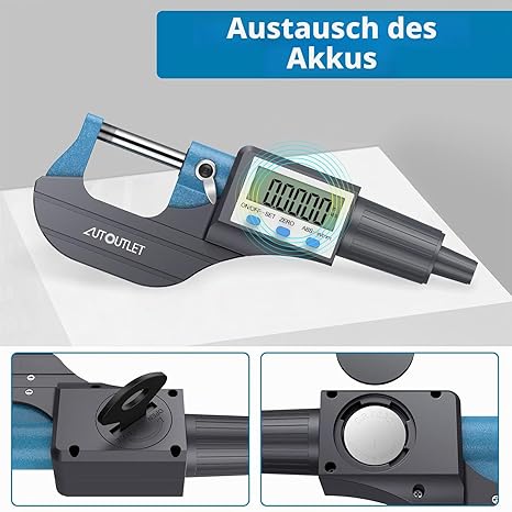AUTOUTLET Micrometer Digital Outside Micrometer 0-25 mm / 0.001 mm High Precision LCD Digital Micrometer Caliper Length Measuring Tool Micrometer 0.001 mm (0.00005 inches)