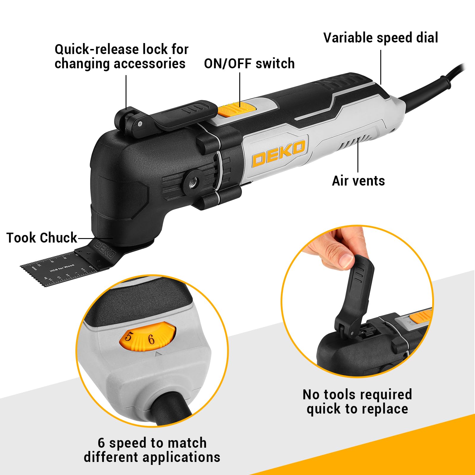 DEKOPRO Oscillating Tool - 22-Piece Kit -5
