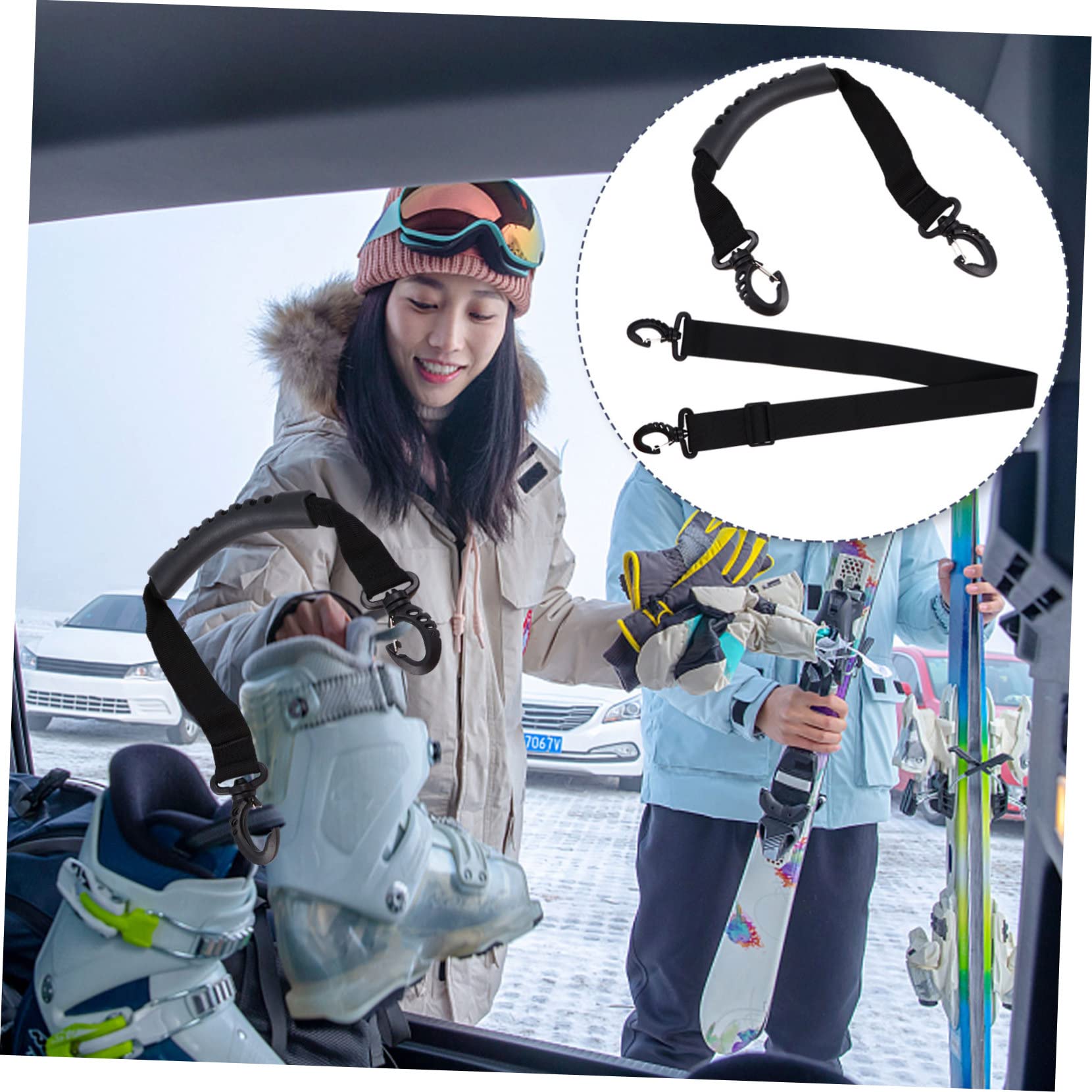 balacoo 2pcs Ski Boot Carrier Strap for Easy Transportation Durable Snowboard Boot Holder Comfortable Shoulder Sling for Adults and Boys and Girls for Skiing Adventures