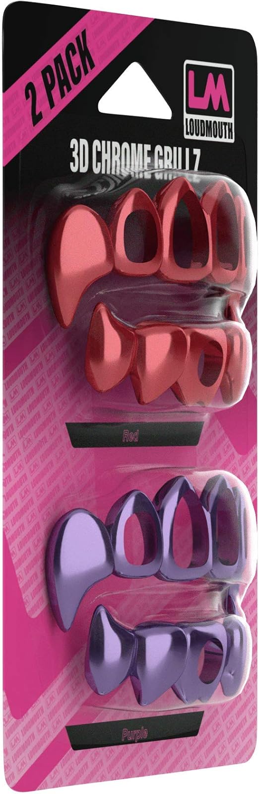  Loudmouth 3d Chrome Grillz Blister Pack For Football Mouth Guard 3d Chrome Grillz Blister Red Purple Sports Outdoors