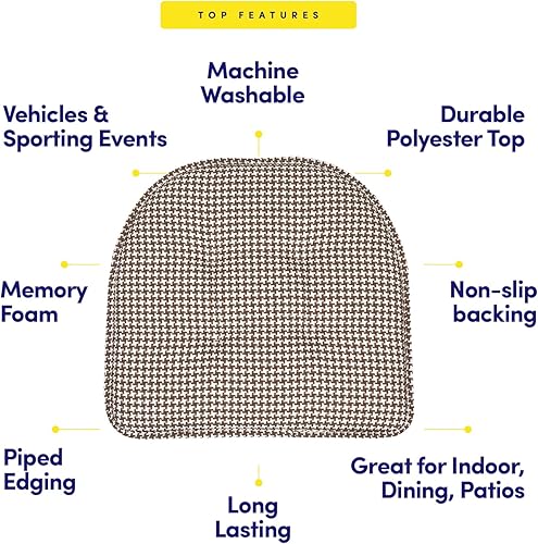 Miniatura 102 de Sweet Home Collection Cojines de espuma viscoelástica para silla, goma antideslizante y parte trasera de goma antideslizante en forma de U de 17 x