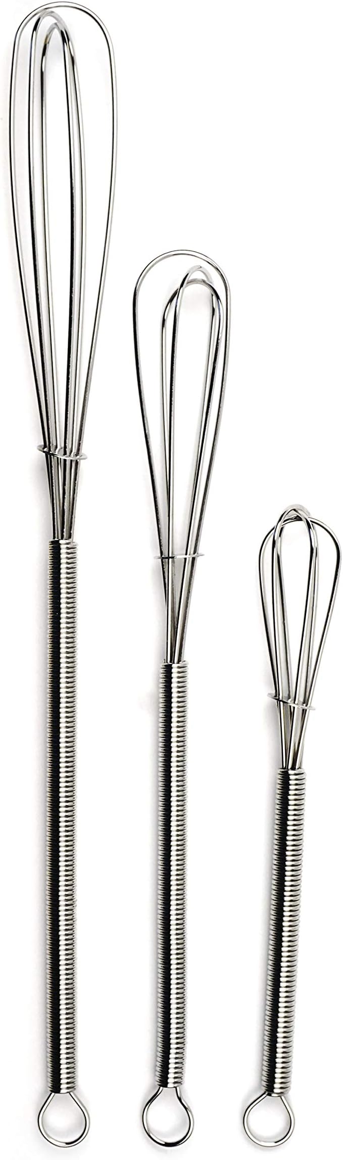 RSVP Endurance 18/8 Stainless Steel Mini Whisks, Set of 3