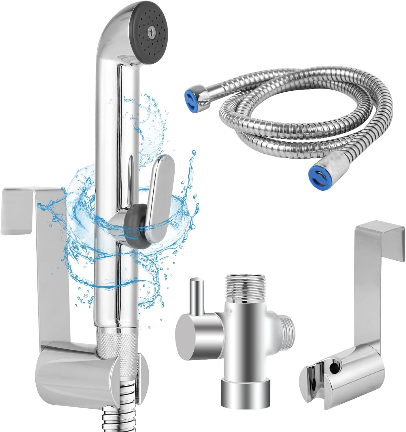 Silver Handheld Bidet Sprayer for Toilet Handheld Bidet Sprayer for Toilet,Adjustable Water Pressure Control