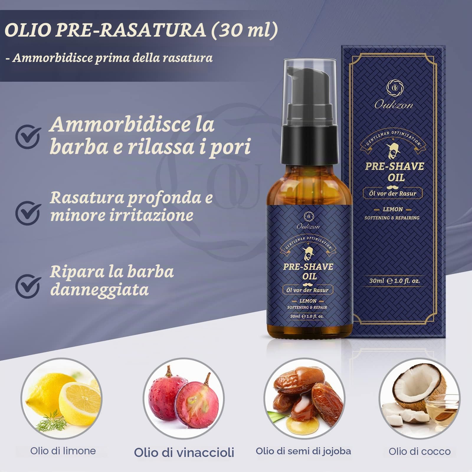 Kit Barba per Uomo, Set Regalo Cura Della Barba Completo Professionale per Lui Papà - Set Rasatura con Olio Barba, Schiuma, Dopobarba, Pennello da Barba, Rasoio Sicurezza, Lametta, Pettine e Grembiule