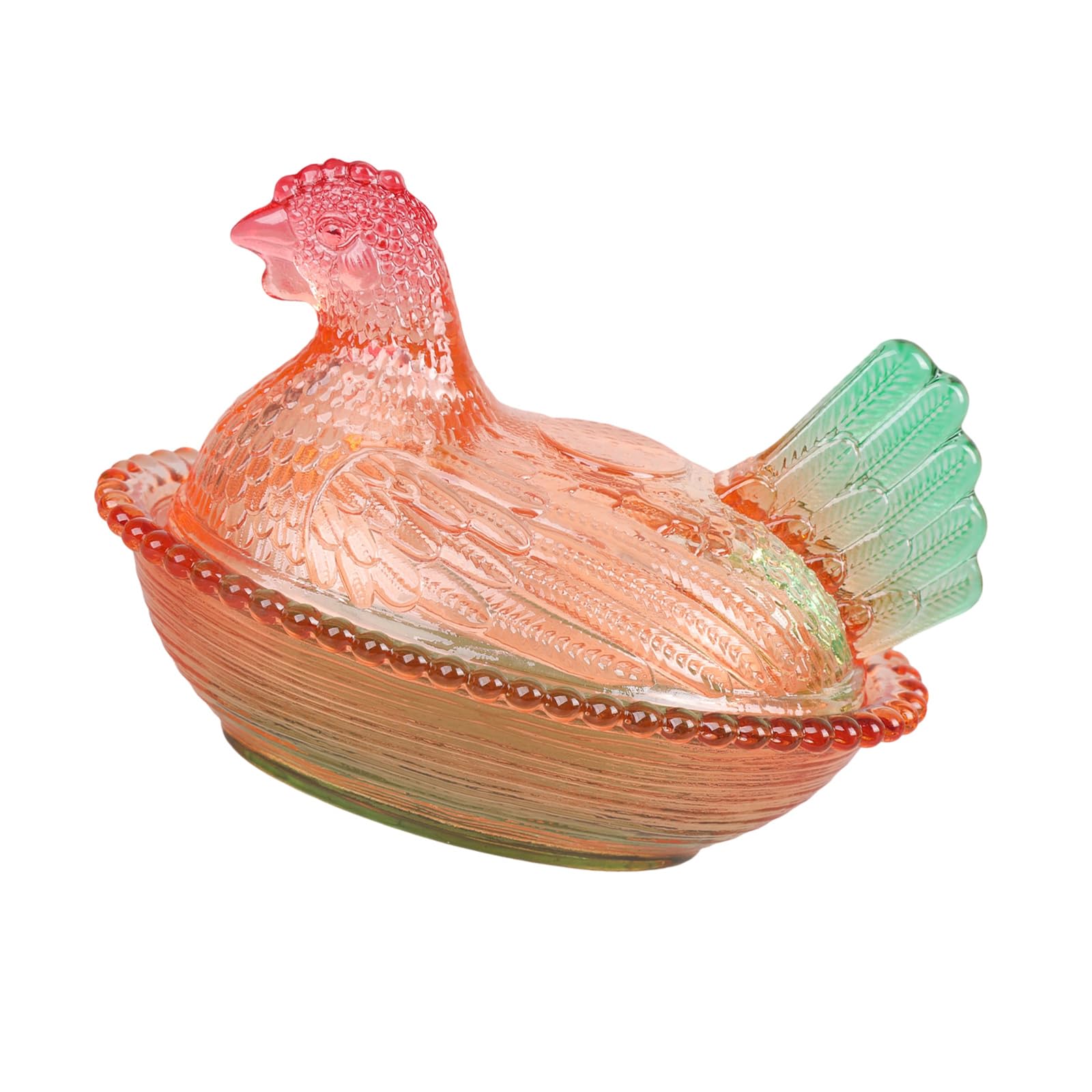 Kaeltsyn Hen on Nest Glass Candys Jar with Lid Crystal Glasses Candys Dishes Decorative Candy Jars Snacks Bowl Table Decorations Glass Hen Candy