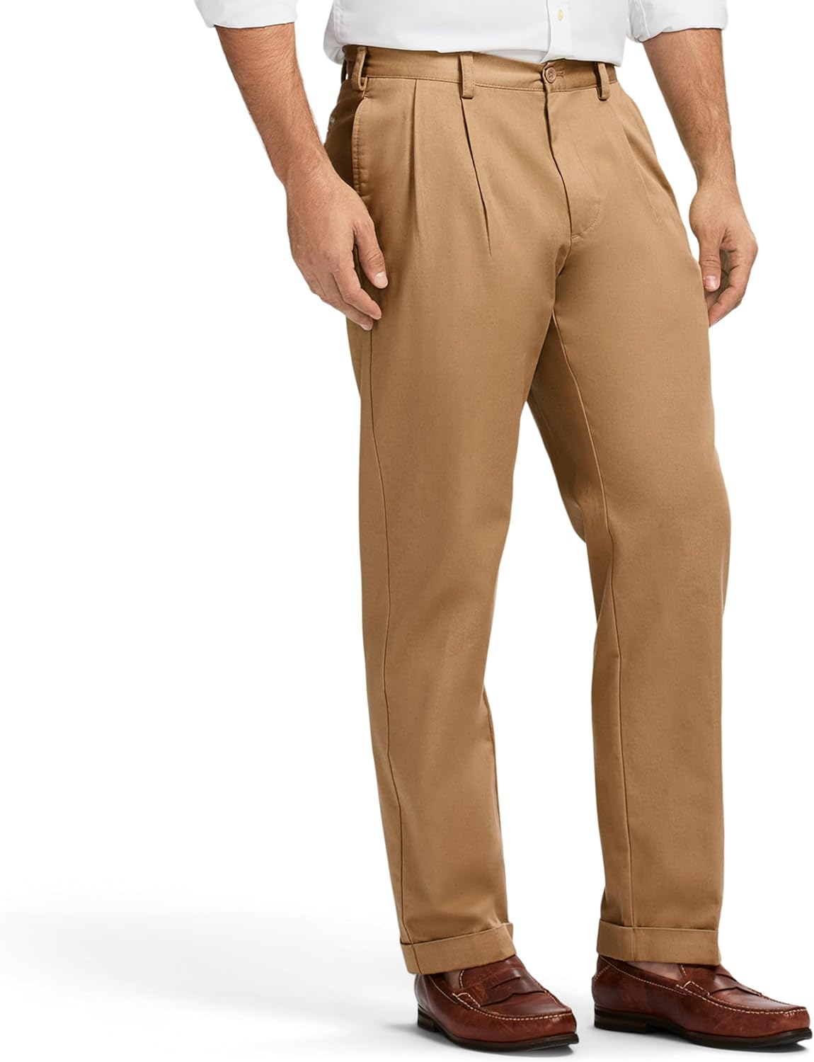 IZOD Men's American Chino Double Pleated Classic Fit Pant - Image 2