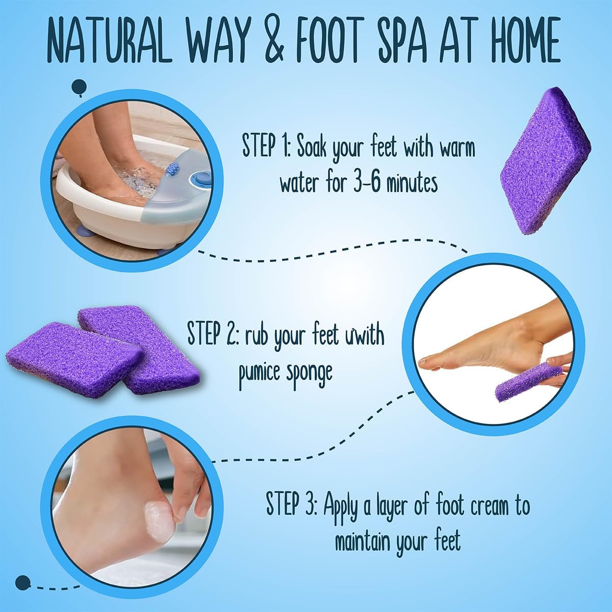 1600 PCS Disposable Foot Pumice Stone Bulk, Foot Scrubber for Dead Skin, Exfoliating Sponge for Feet, Callus Remover for Bath and Spa, 3.15 x 1.6 x 0.17 Inch (Purple)