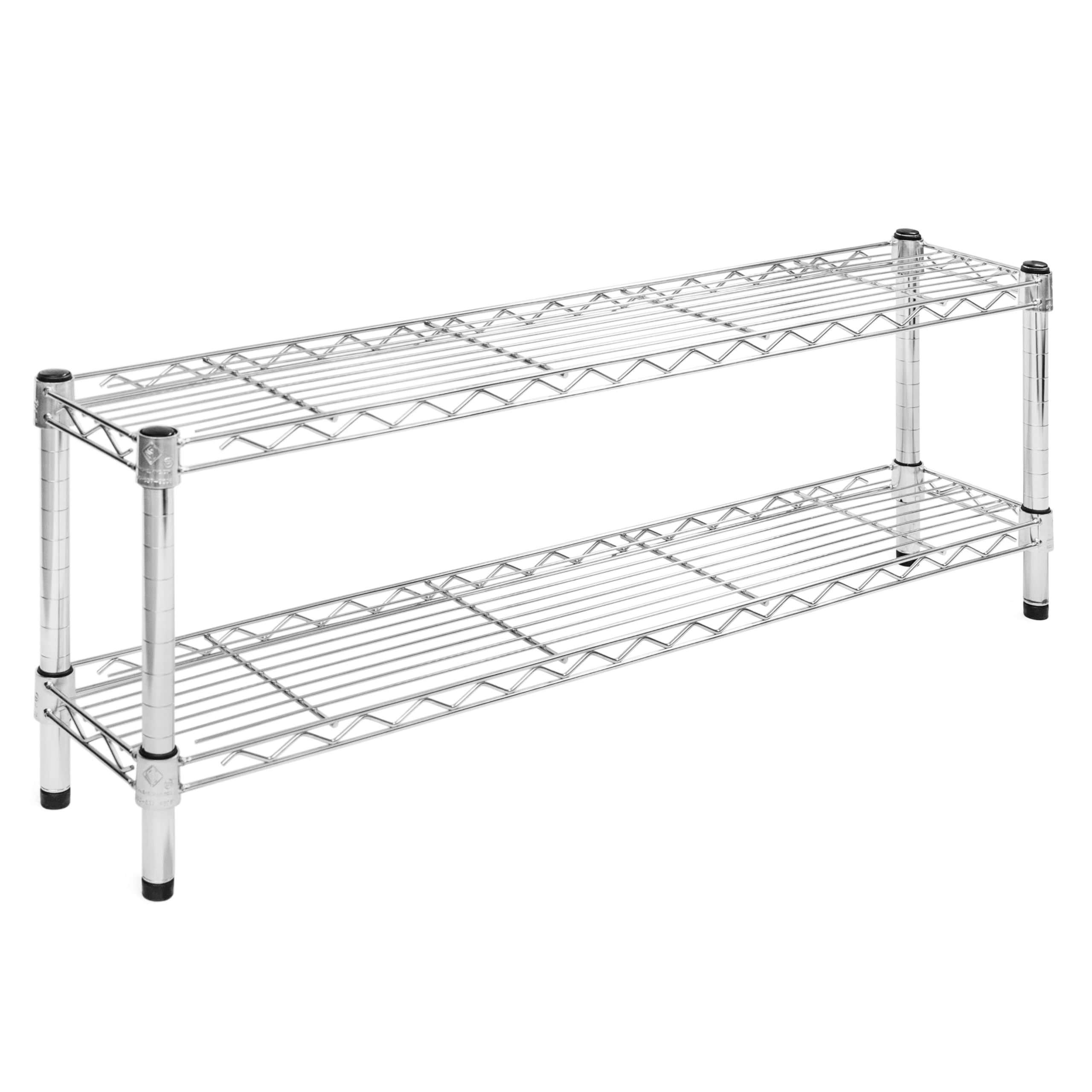 SI 8" d x 42" w Chrome Wire Shelving with 2 Tier Shelves, 800lbs Capacity Each, Modern, Contemporary, Industrial Style