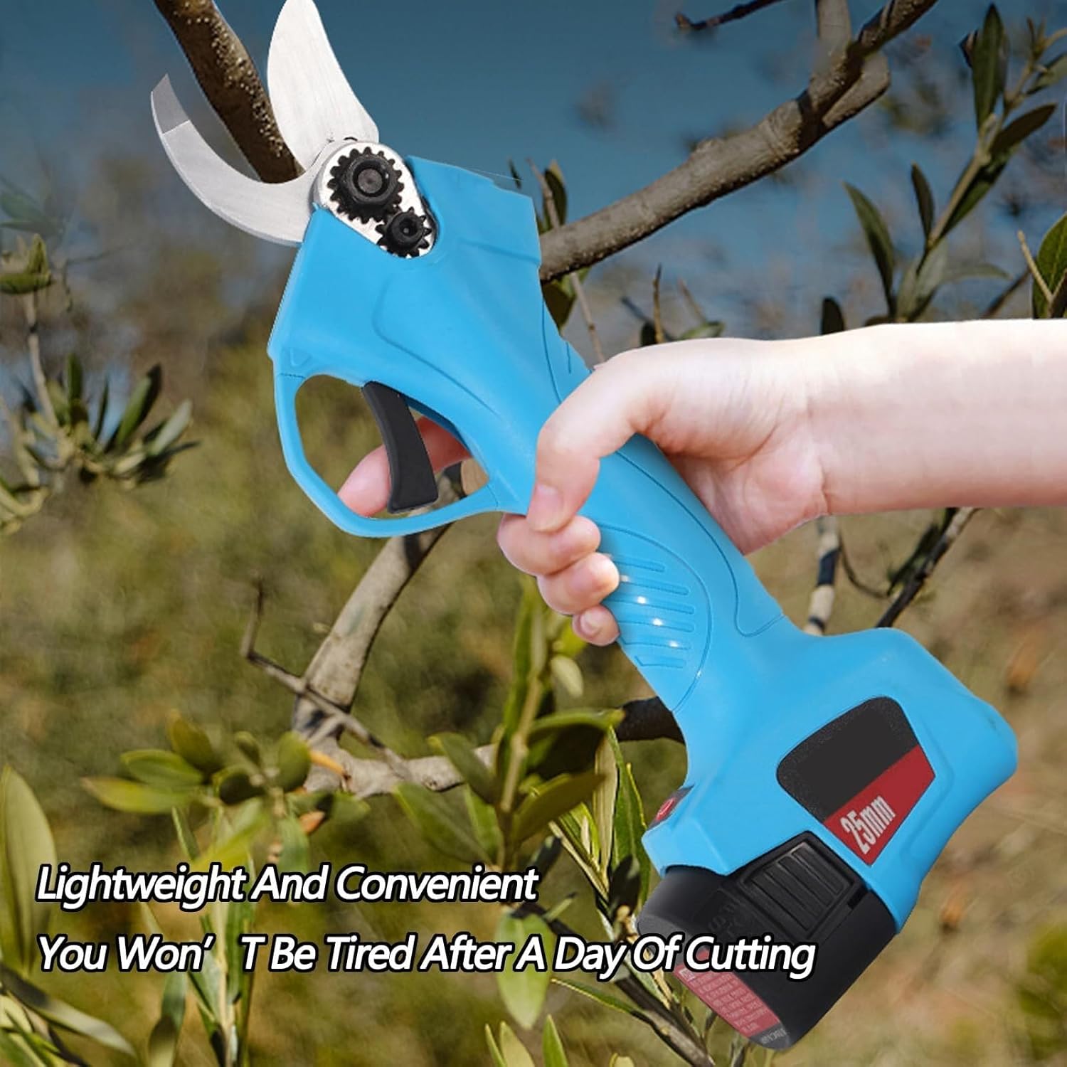 Electric Pruners for Gardening,Electric Tree Trimmer, Branch Flowering Shrub Trimmer with Safety Protection, Suitable for Orchard Branch Trimming (A)