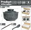 Ceramic Ramen Bowl Tableware Set for 2 Person, Japanese Style Retro Ramen Bowls Set 800ml Noodle Bowl with Chopsticks and Spoons, Soup Bowls with Lid for Microwave & Dishwasher Safe,Classic Black