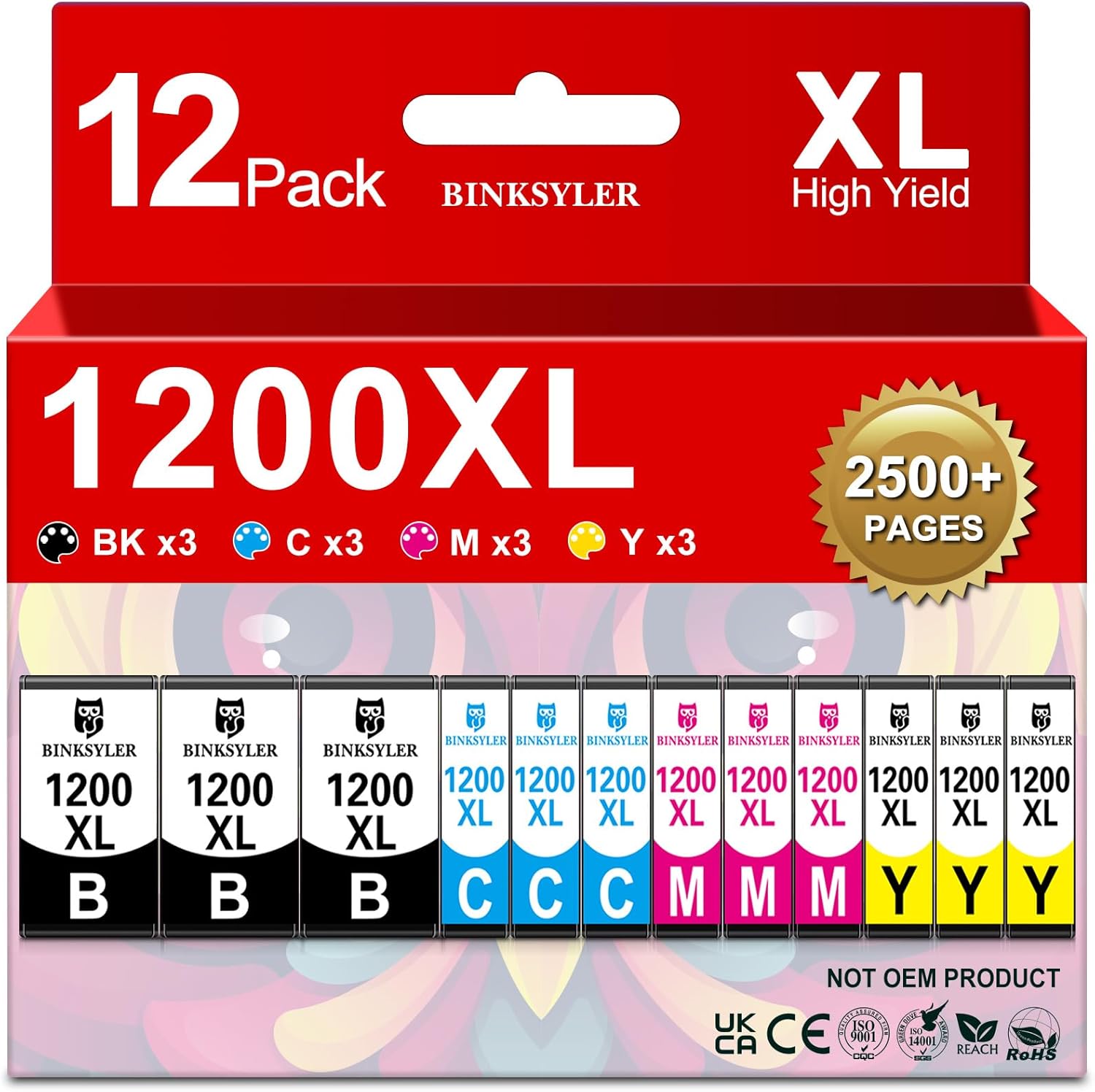 12-Pack Maxify 1200XL Ink Cartridges for Canon PGI-1200XL PGI-1200 XL 1200