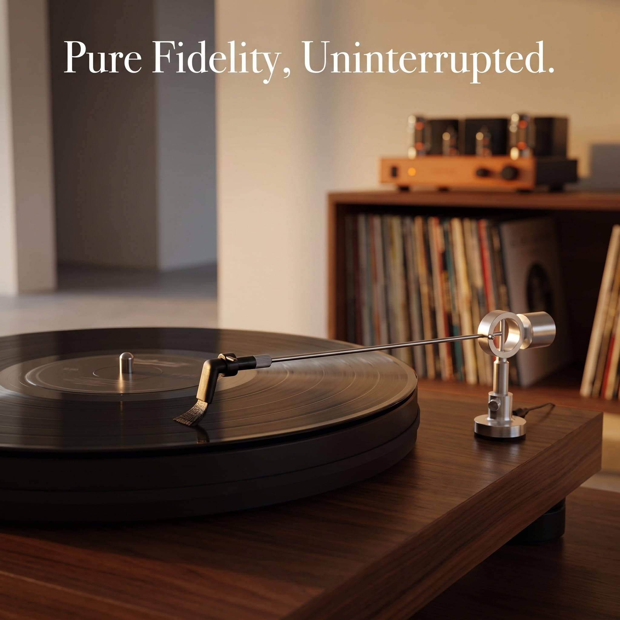 Spazzole per La Pulizia di Dischi in Vinile Hi-Fi, Spazzola Antistatica per Dischi, Altezza Regolabile da 4,5 A 6 Cm, Pulisce Il Disco Durante La Riproduzione, Dice Addio Ai Graffi