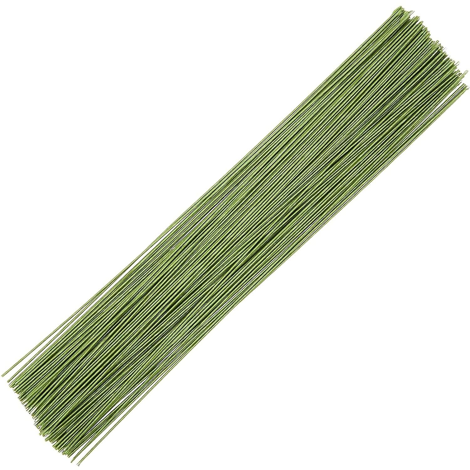 Bright Creations Floral Flower Wire Stems, Wrapped (140 Count) 16 Gauge, 16 Inch, Green